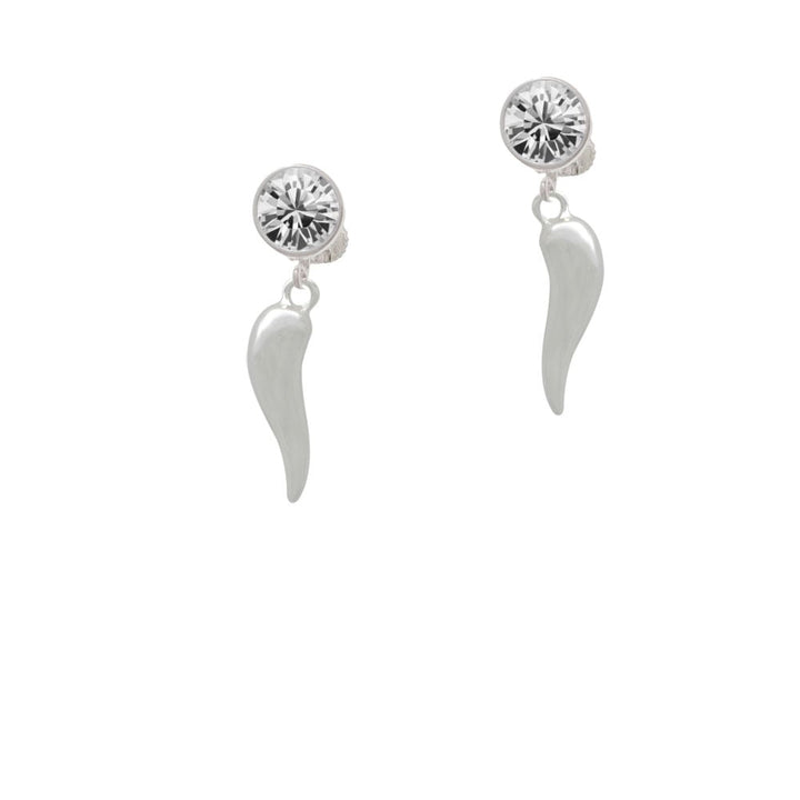 Good Luck Italian Horn Crystal Clip On Earrings Image 1