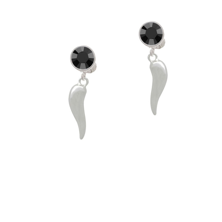 Good Luck Italian Horn Crystal Clip On Earrings Image 3