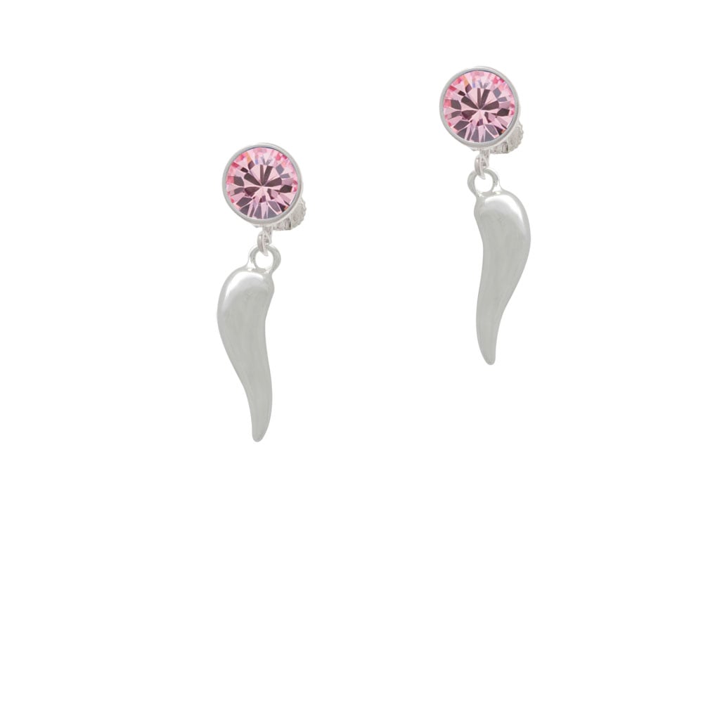 Good Luck Italian Horn Crystal Clip On Earrings Image 4