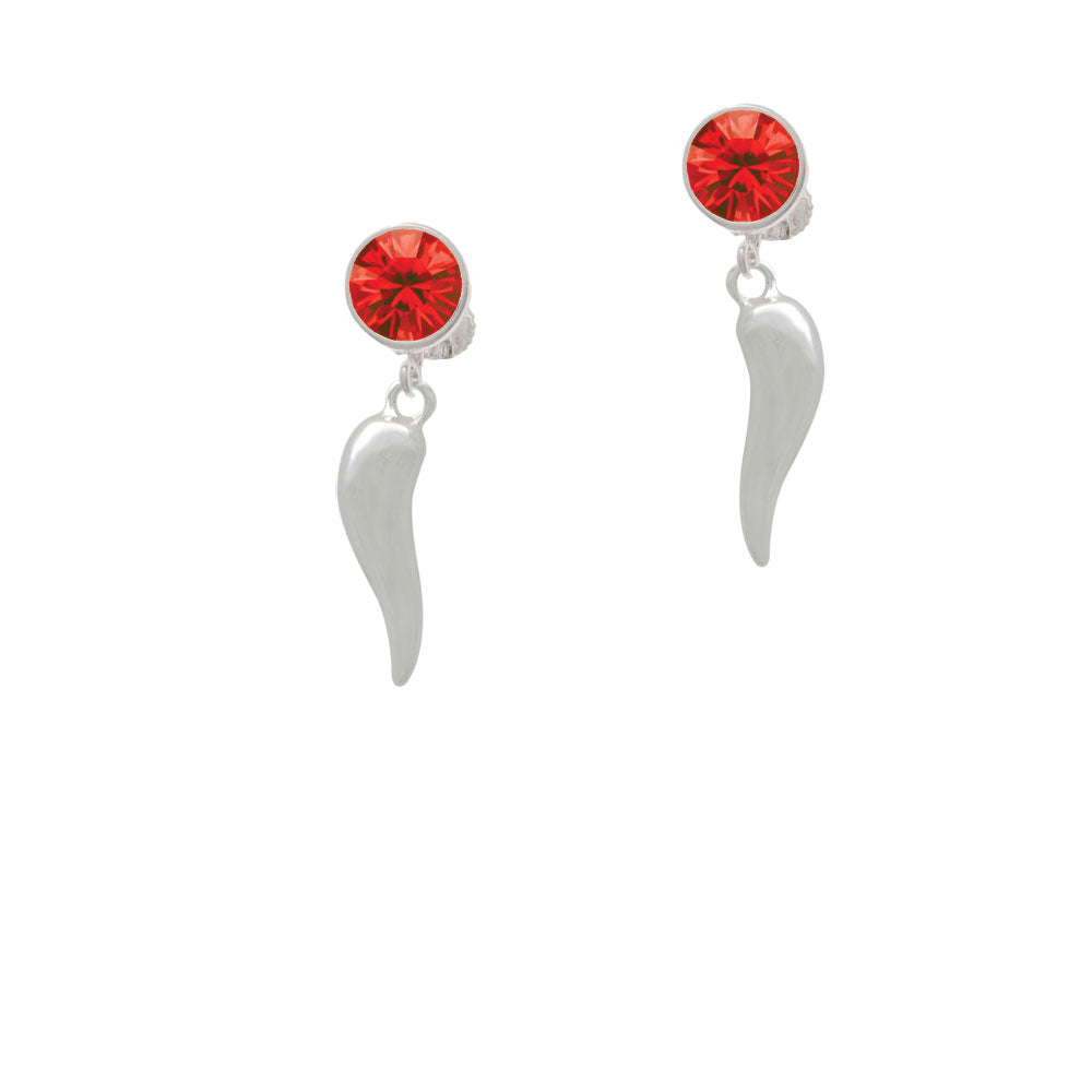 Good Luck Italian Horn Crystal Clip On Earrings Image 4