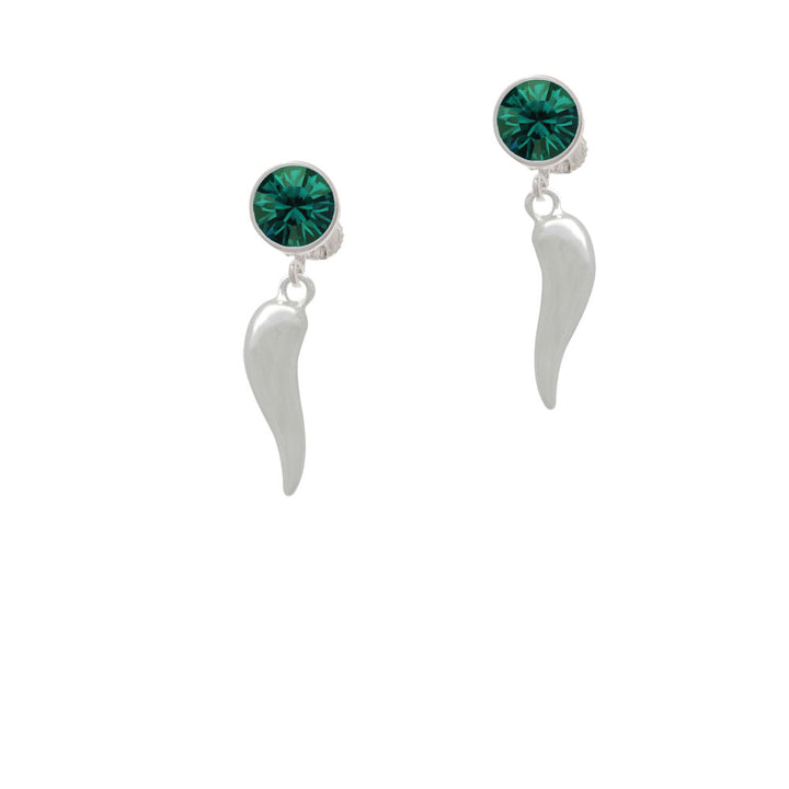 Good Luck Italian Horn Crystal Clip On Earrings Image 6