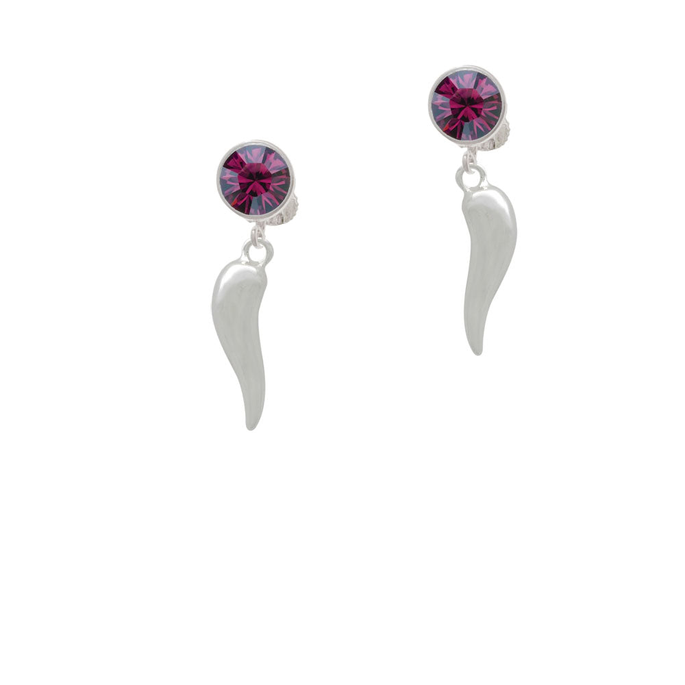 Good Luck Italian Horn Crystal Clip On Earrings Image 8