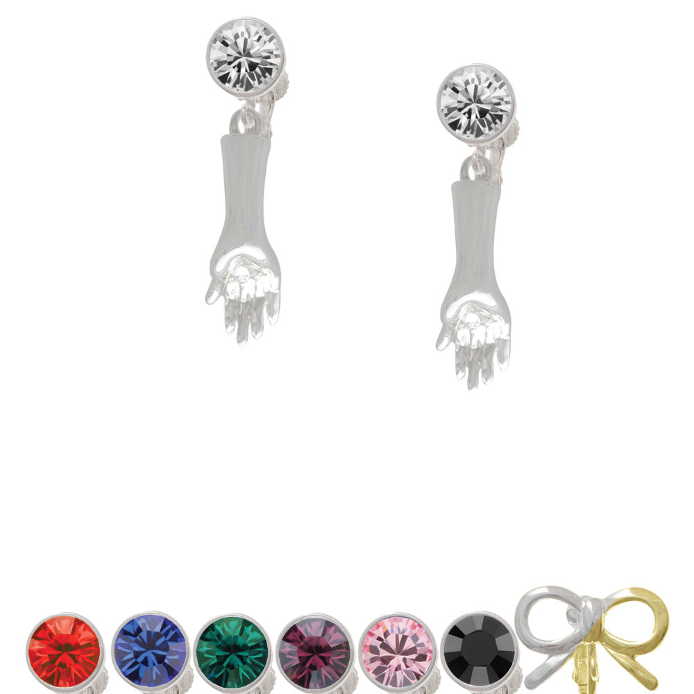 Buddha Hand (Reasoning and Teaching) Crystal Clip On Earrings Image 1