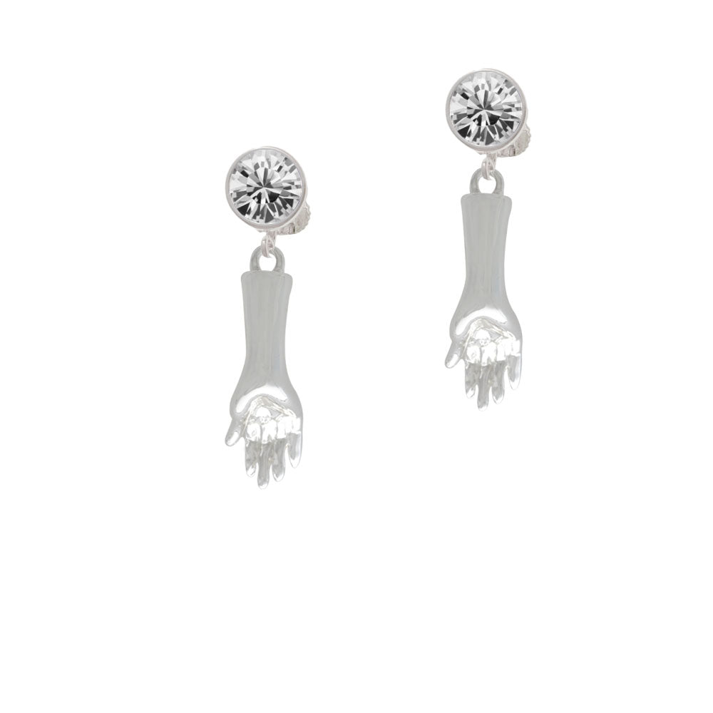 Buddha Hand (Reasoning and Teaching) Crystal Clip On Earrings Image 2