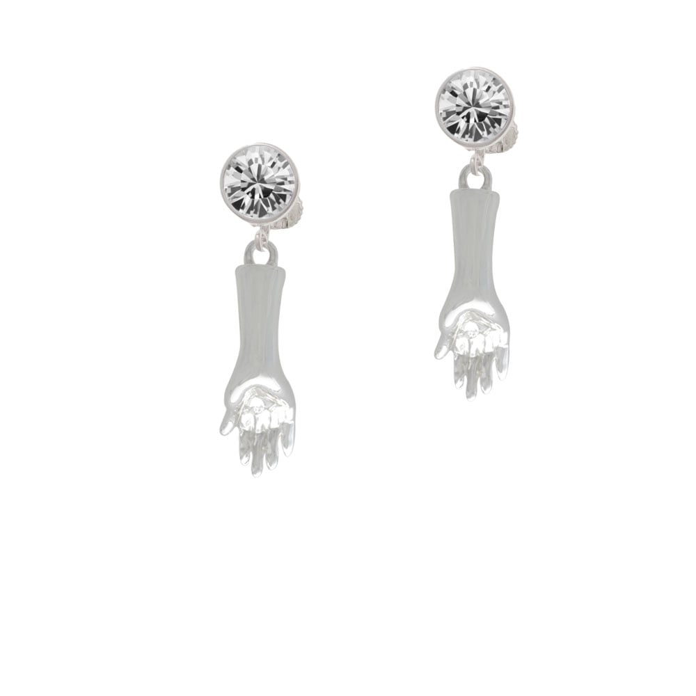 Buddha Hand (Reasoning and Teaching) Crystal Clip On Earrings Image 1