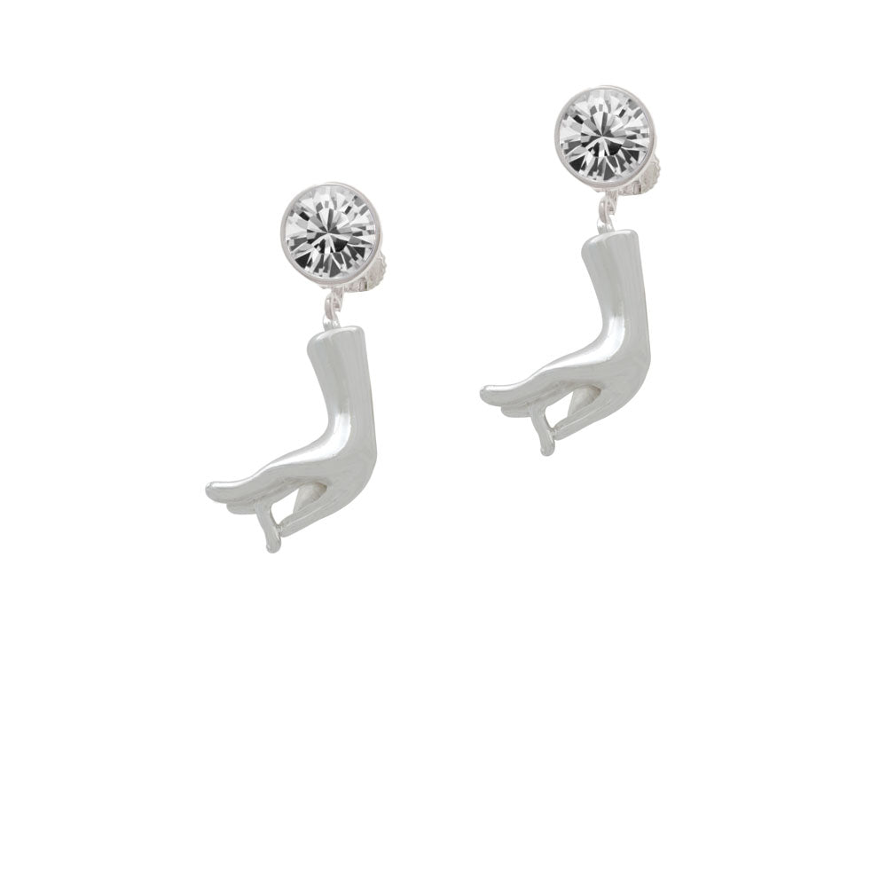 Buddha Hand (Charity and Compassion) Crystal Clip On Earrings Image 2