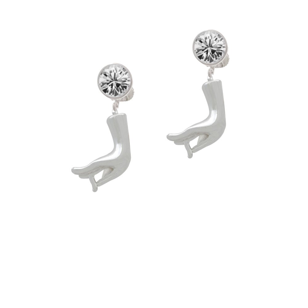 Buddha Hand (Charity and Compassion) Crystal Clip On Earrings Image 1