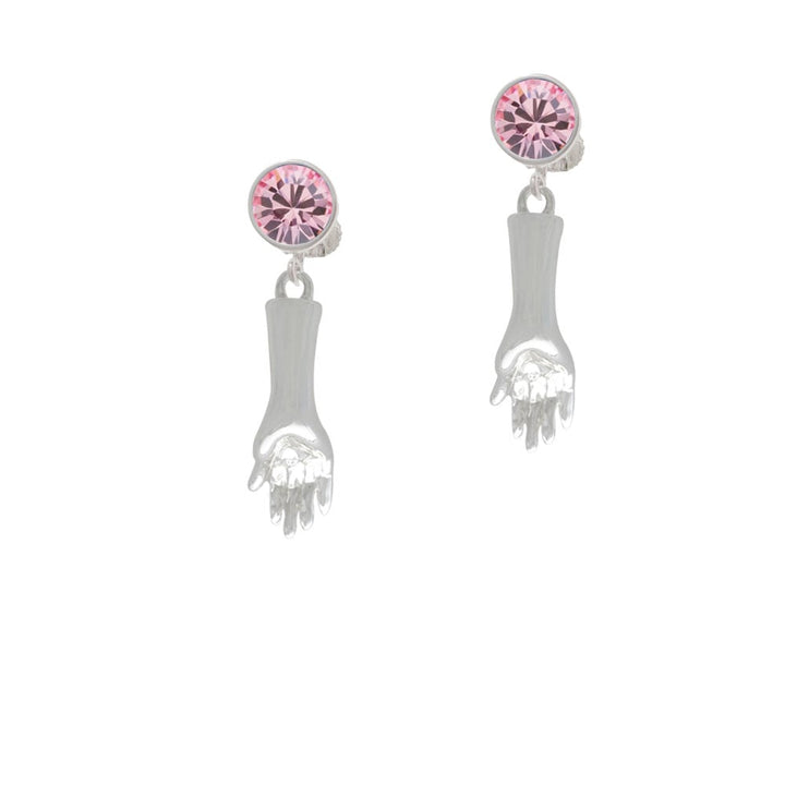 Buddha Hand (Reasoning and Teaching) Crystal Clip On Earrings Image 1