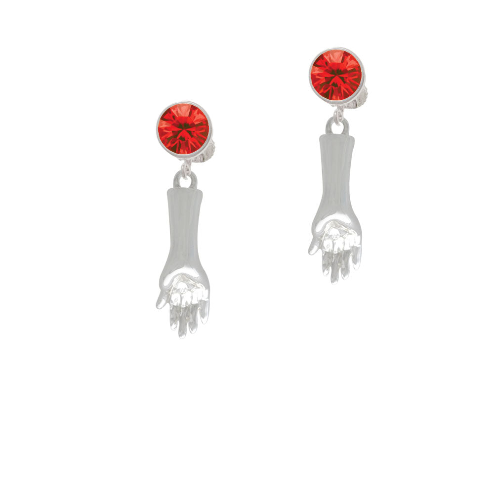 Buddha Hand (Reasoning and Teaching) Crystal Clip On Earrings Image 4