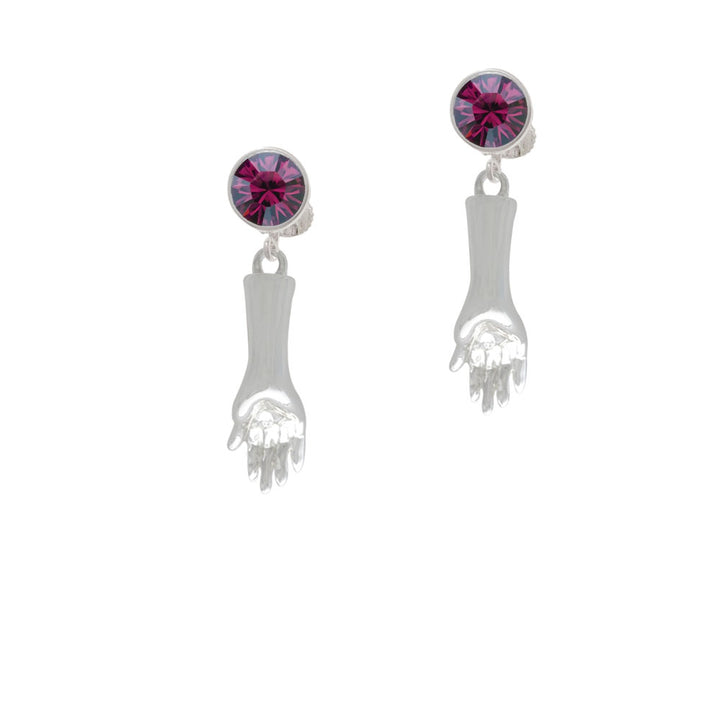 Buddha Hand (Reasoning and Teaching) Crystal Clip On Earrings Image 8