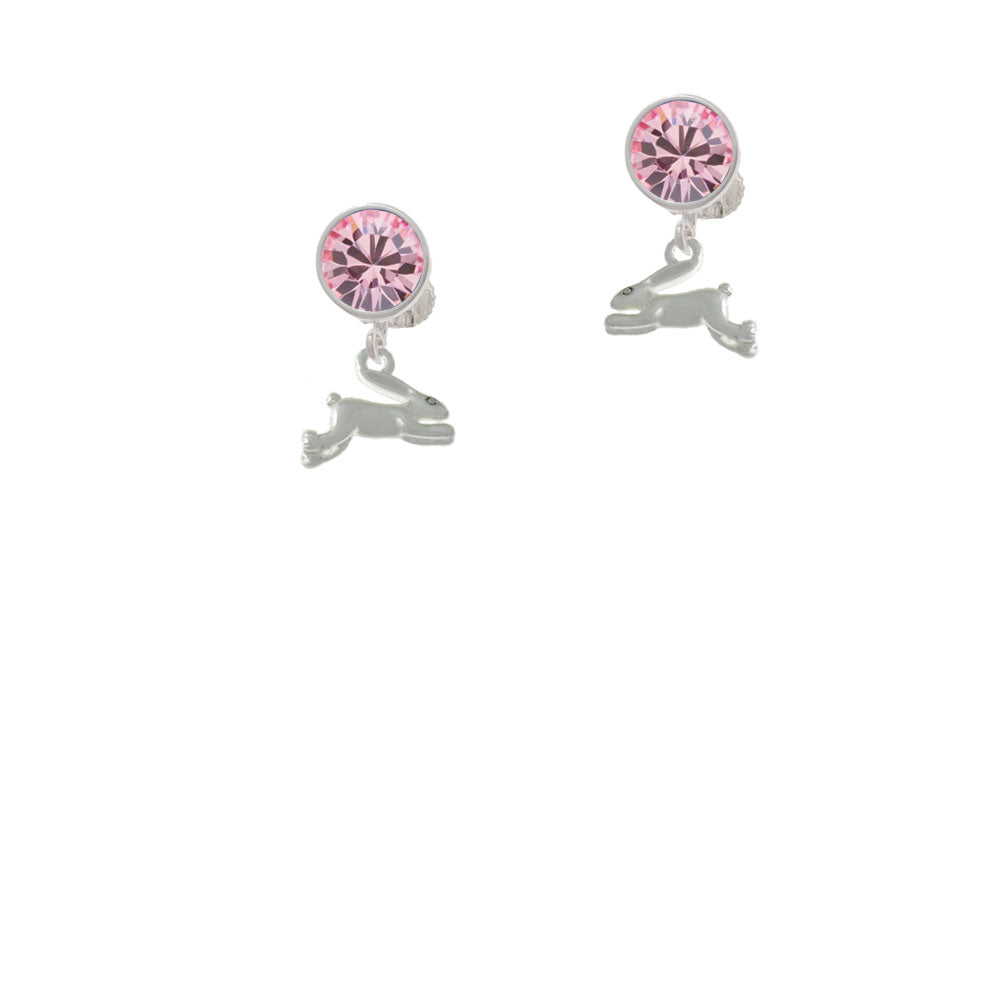 Leaping Rabbit Crystal Clip On Earrings Image 4