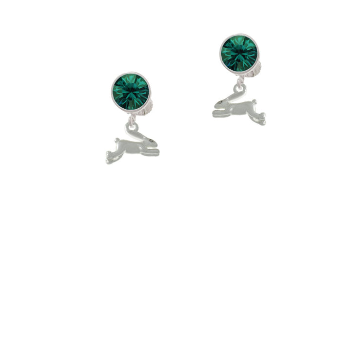 Leaping Rabbit Crystal Clip On Earrings Image 6