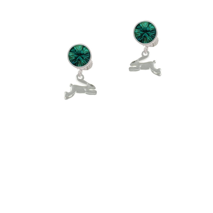 Leaping Rabbit Crystal Clip On Earrings Image 1