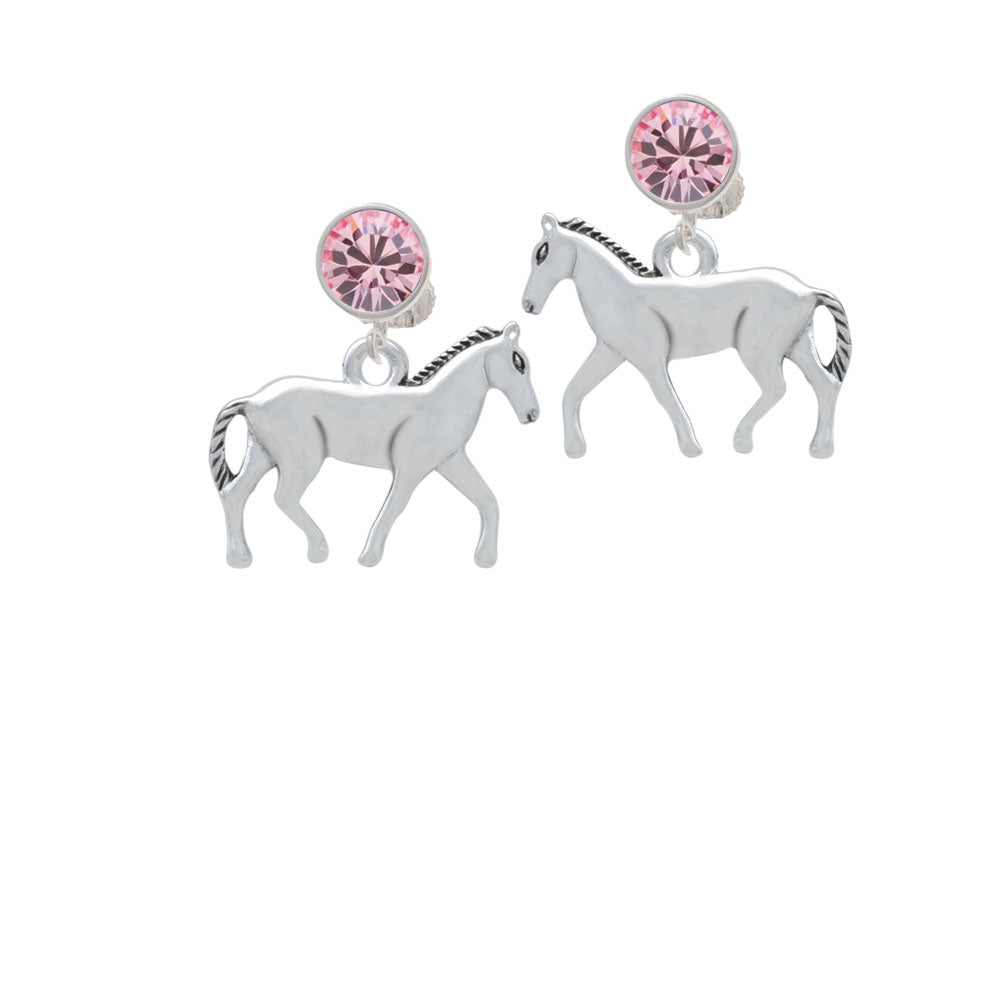 Walking Horse Crystal Clip On Earrings Image 4