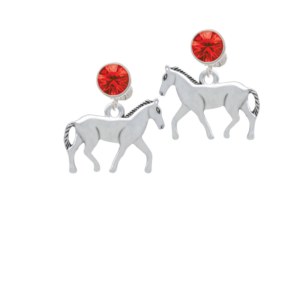 Walking Horse Crystal Clip On Earrings Image 4