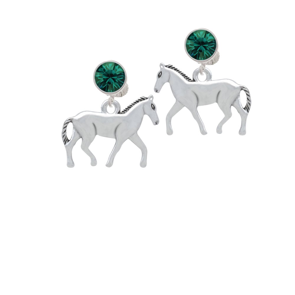 Walking Horse Crystal Clip On Earrings Image 6