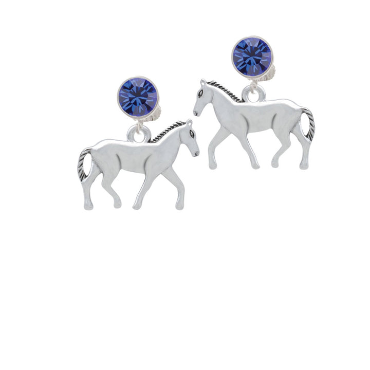 Walking Horse Crystal Clip On Earrings Image 7