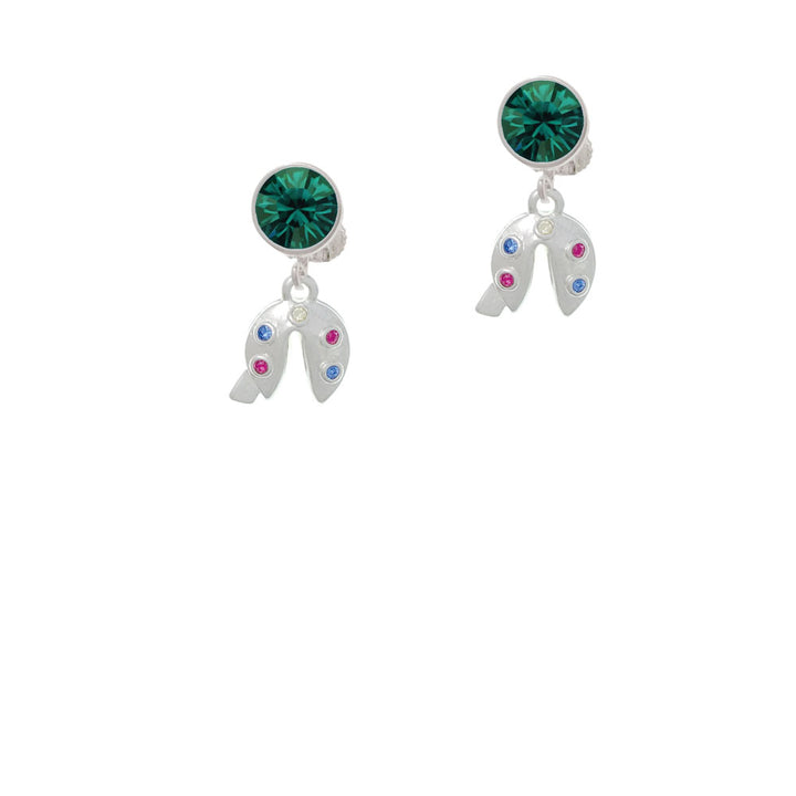 Multicolored Crystal Fortune Cookie Crystal Clip On Earrings Image 6