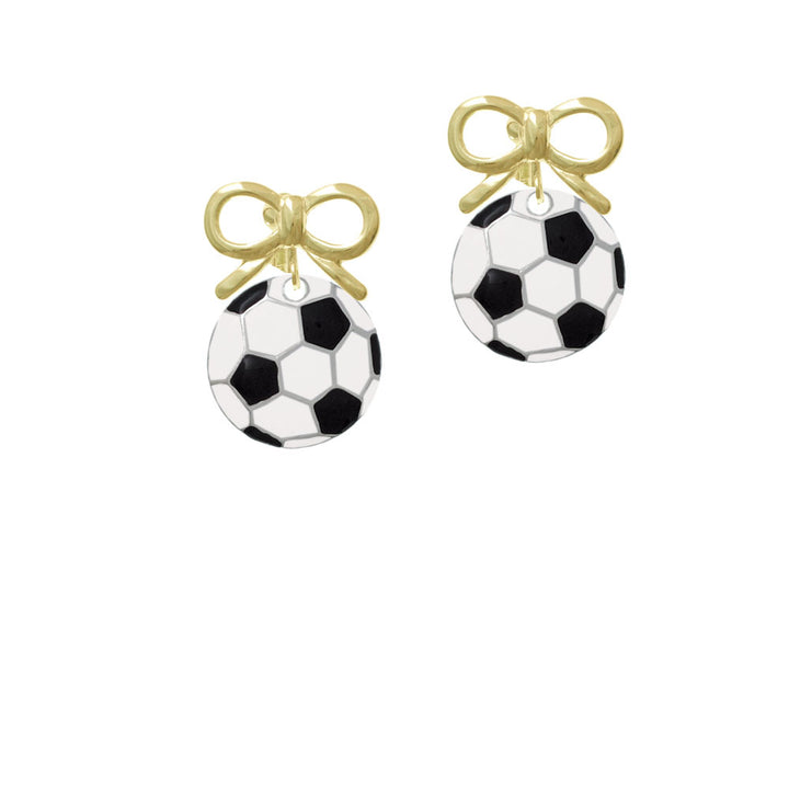 3/4 Enamel Soccer ball Crystal Clip On Earrings Image 10