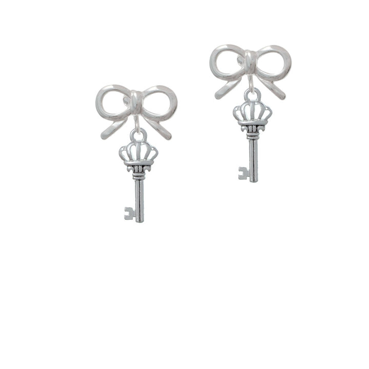 Crown Key Crystal Clip On Earrings Image 9