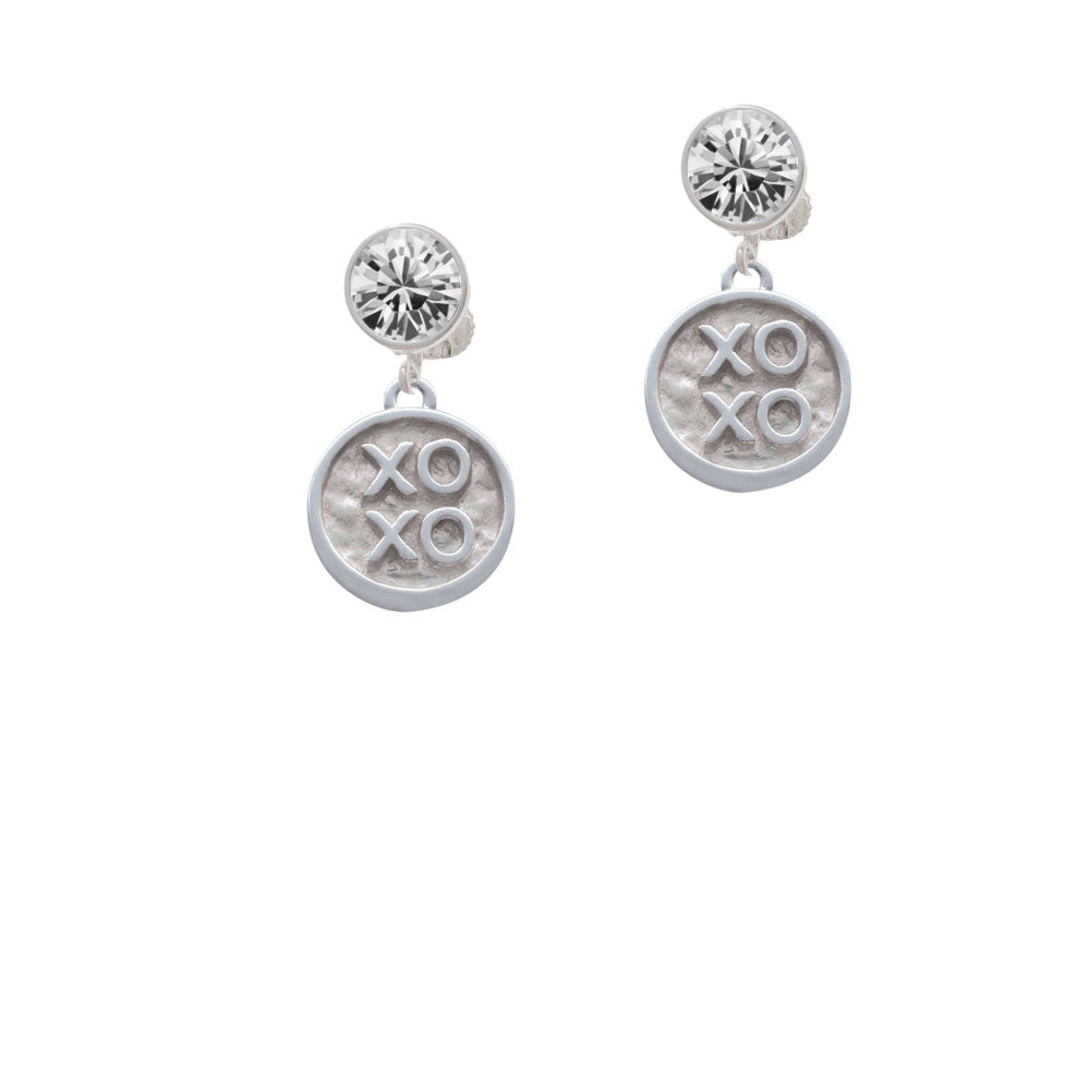 XOXO - Round Seal Crystal Clip On Earrings Image 2