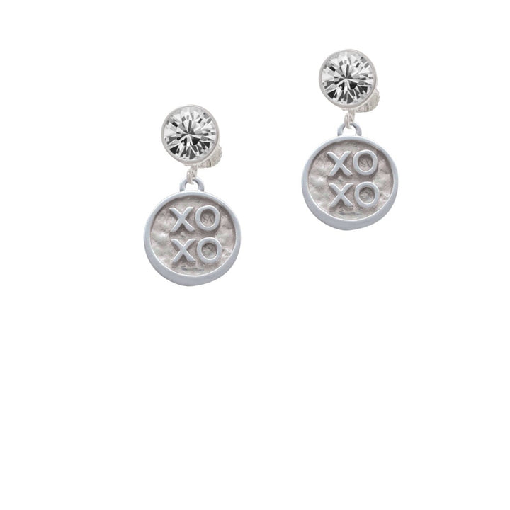 XOXO - Round Seal Crystal Clip On Earrings Image 1