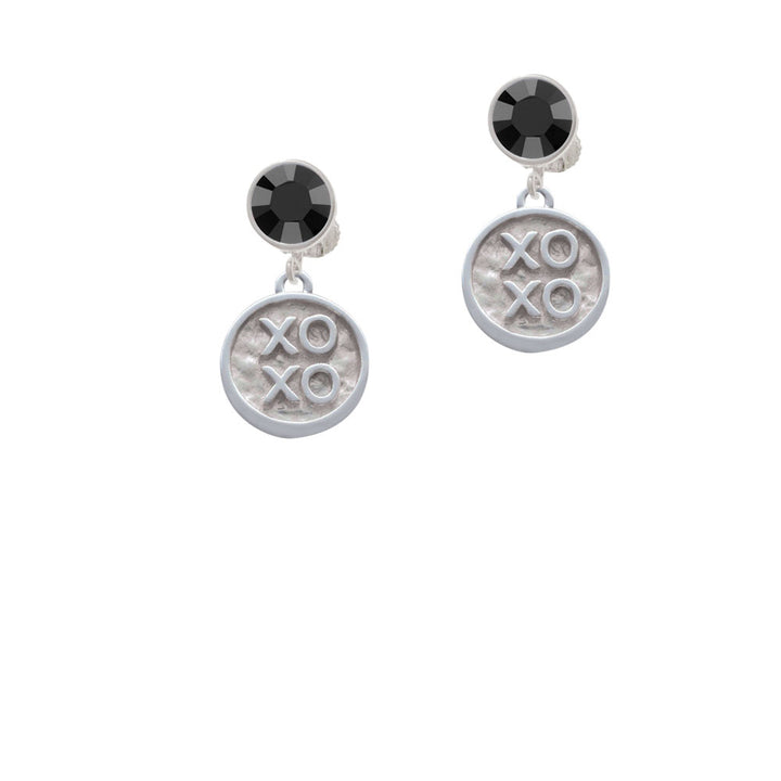 XOXO - Round Seal Crystal Clip On Earrings Image 3