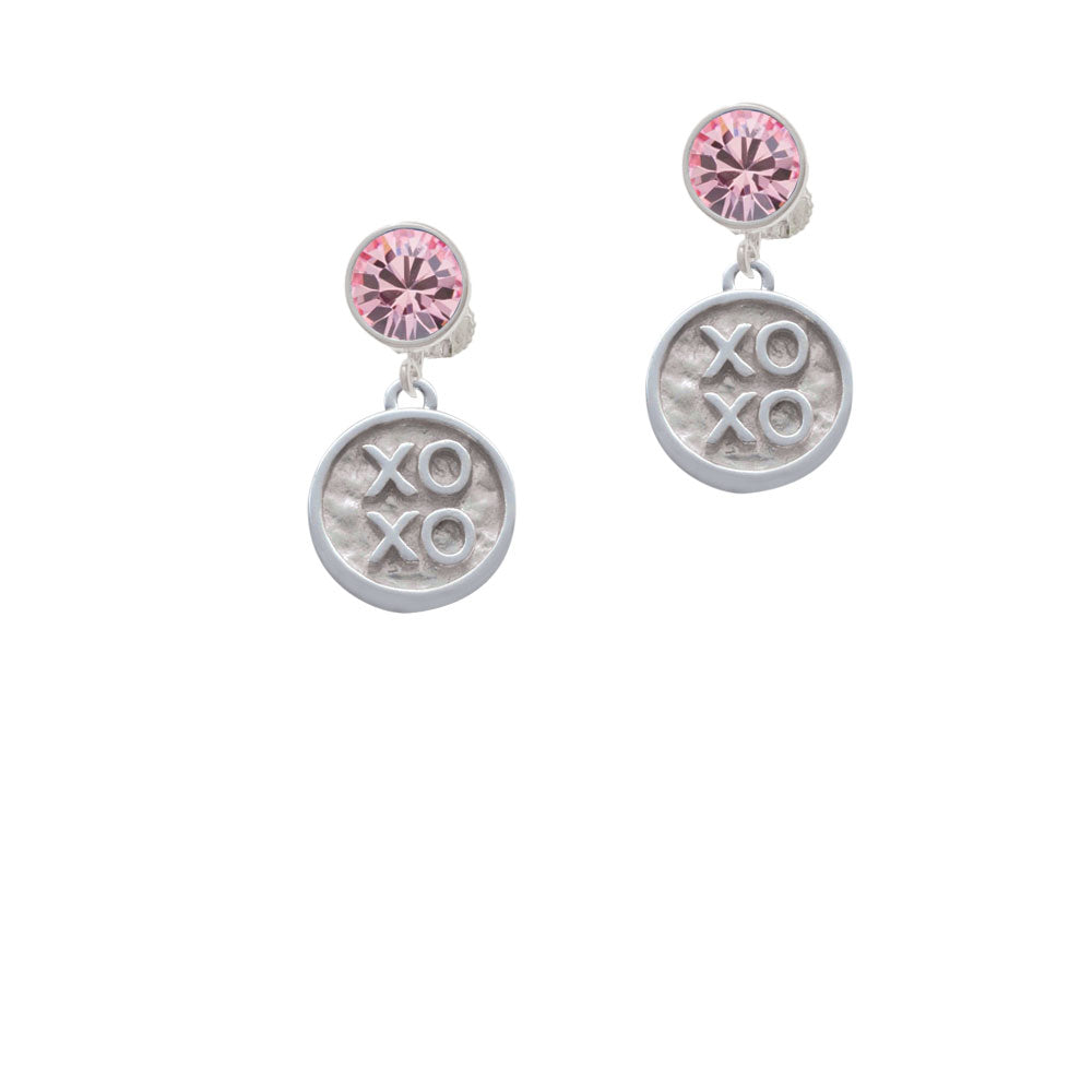 XOXO - Round Seal Crystal Clip On Earrings Image 4