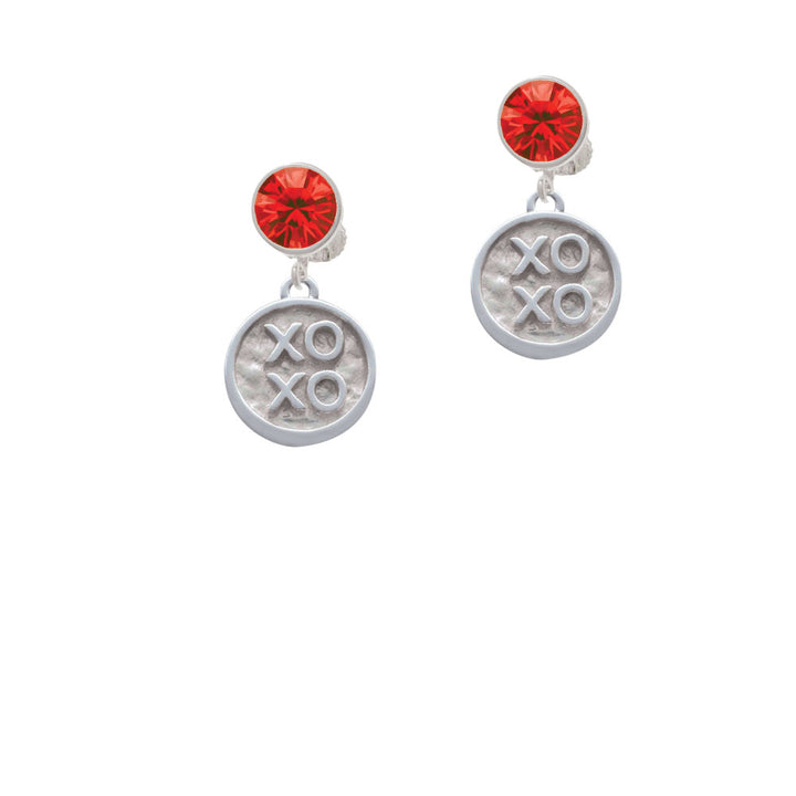 XOXO - Round Seal Crystal Clip On Earrings Image 4