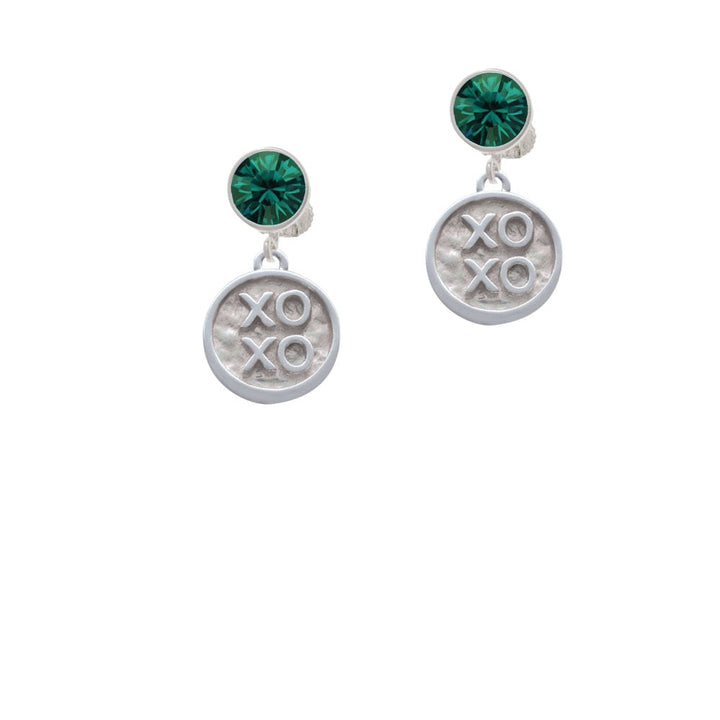 XOXO - Round Seal Crystal Clip On Earrings Image 1