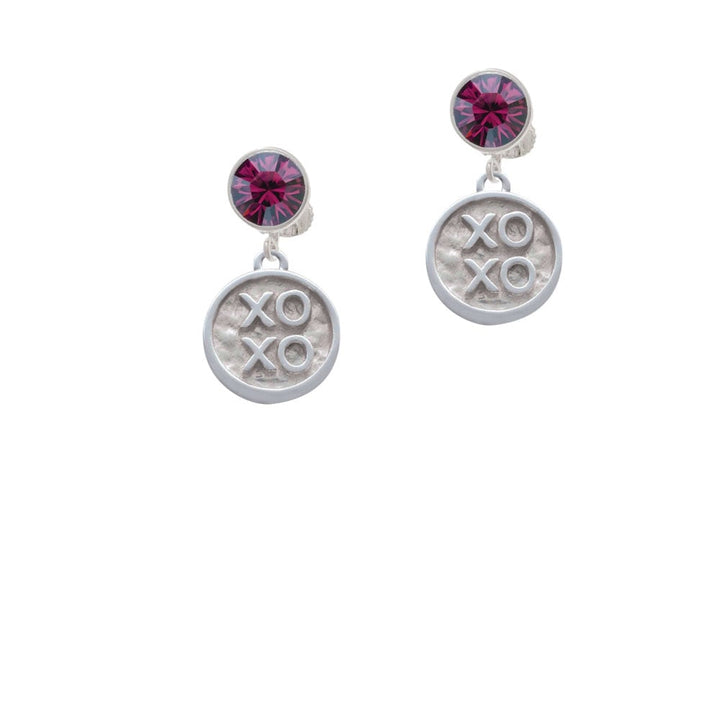 XOXO - Round Seal Crystal Clip On Earrings Image 1