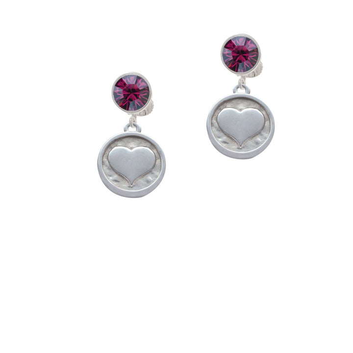 Smooth Heart - Round Seal Crystal Clip On Earrings Image 8