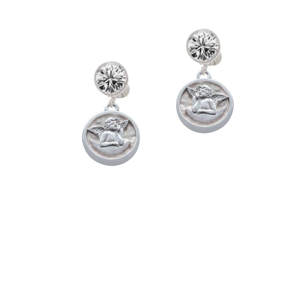 Raphael Angel - Round Seal Crystal Clip On Earrings Image 2