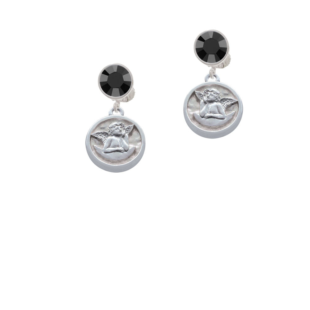 Raphael Angel - Round Seal Crystal Clip On Earrings Image 3