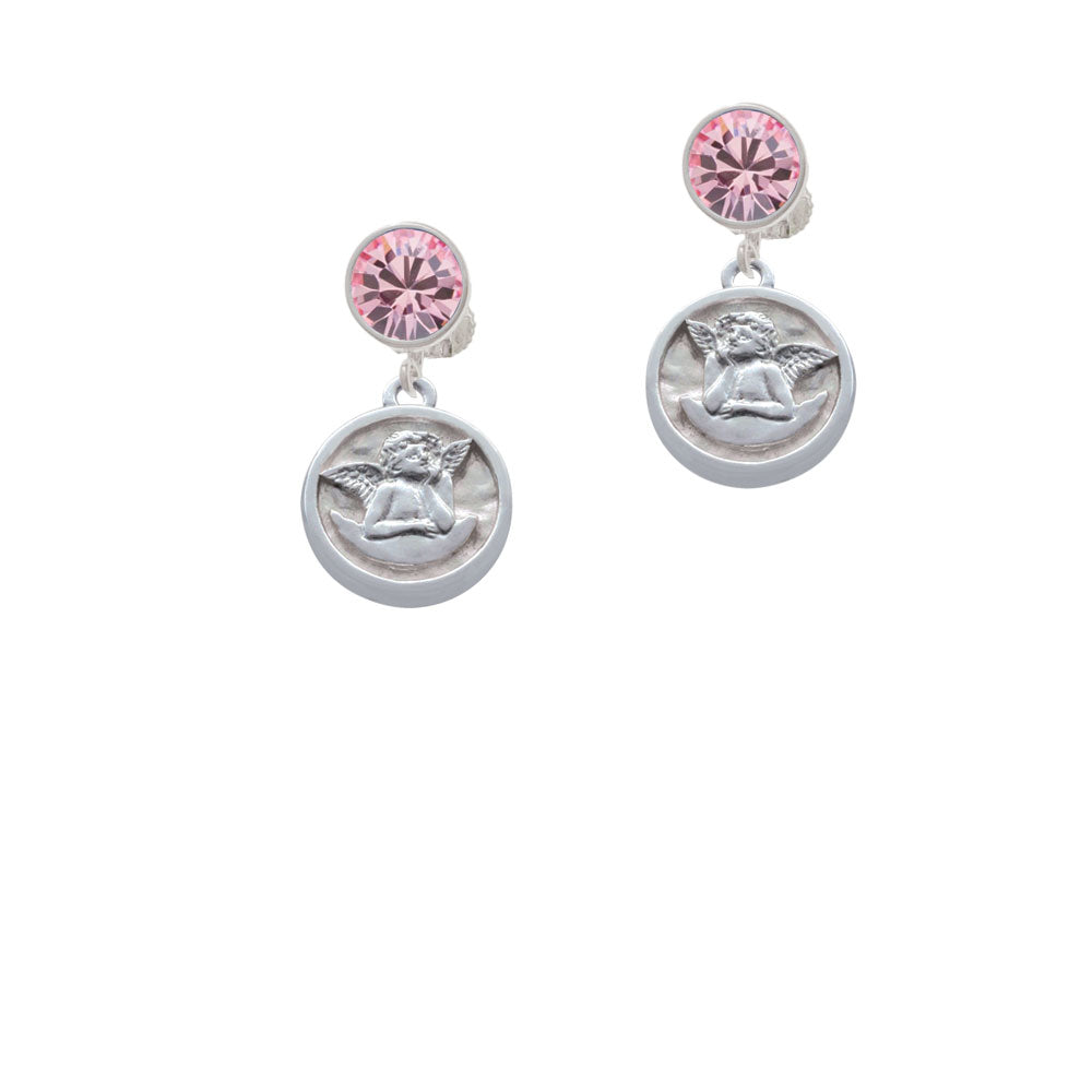 Raphael Angel - Round Seal Crystal Clip On Earrings Image 4