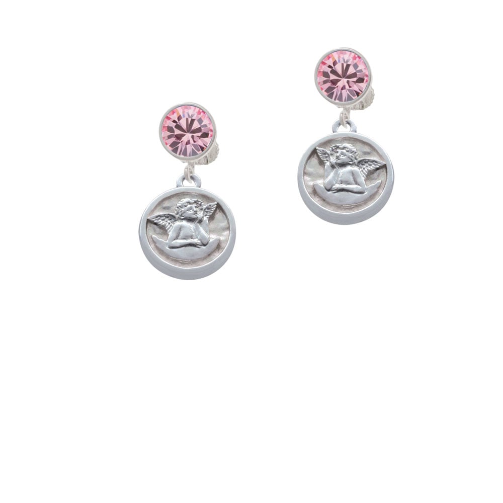 Raphael Angel - Round Seal Crystal Clip On Earrings Image 1