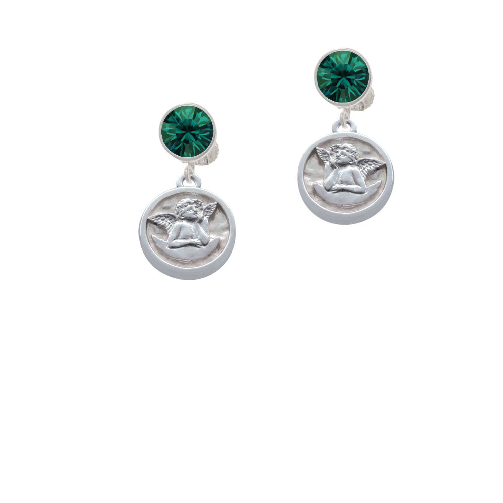 Raphael Angel - Round Seal Crystal Clip On Earrings Image 6