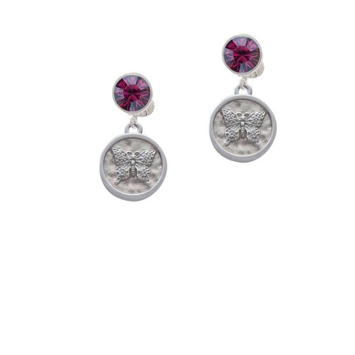 Butterfly - Round Seal Crystal Clip On Earrings Image 8