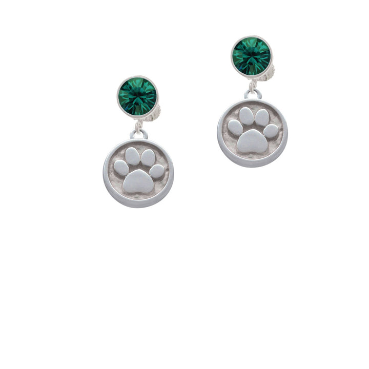 Paw - Round Seal Crystal Clip On Earrings Image 6