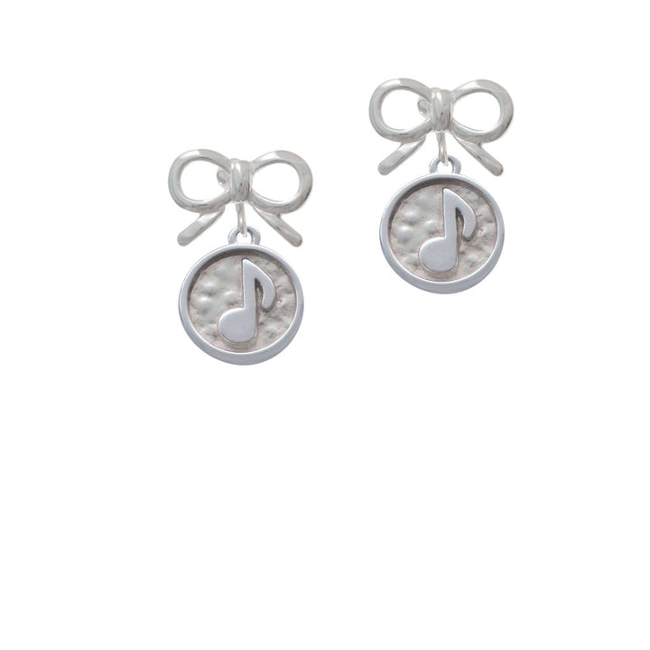 Music Note - Round Seal Crystal Clip On Earrings Image 9