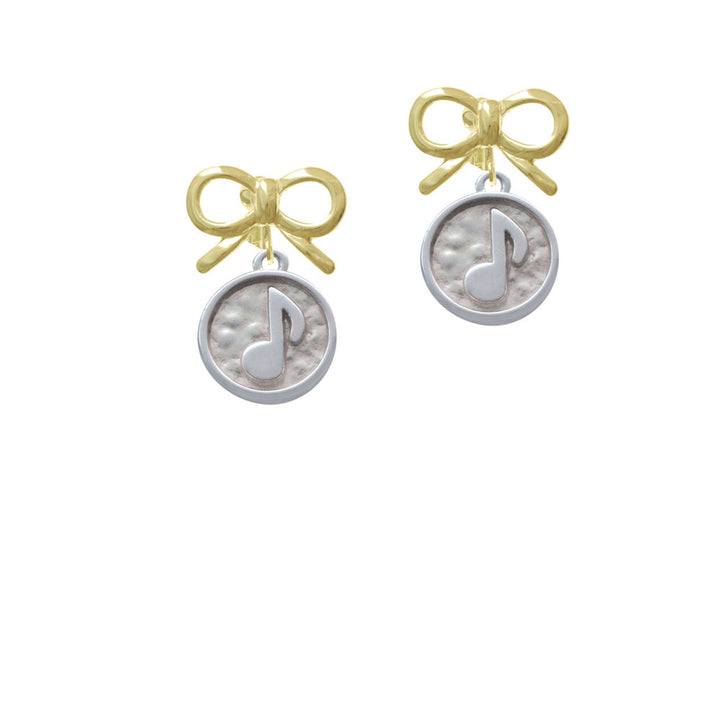 Music Note - Round Seal Crystal Clip On Earrings Image 10