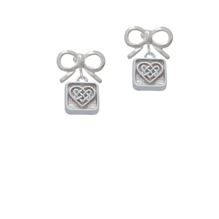 Celtic Knot Heart - Square Seal Crystal Clip On Earrings Image 9