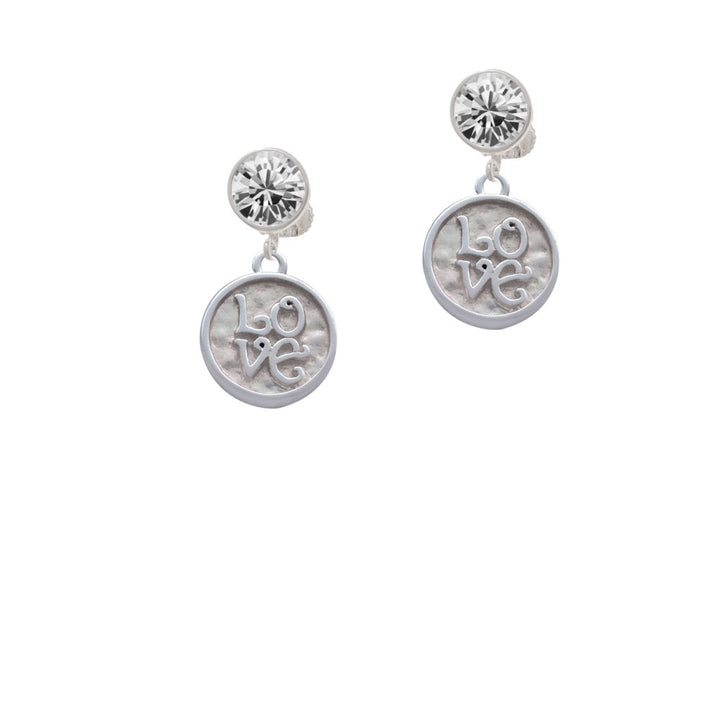 Love Square - Round Seal Crystal Clip On Earrings Image 2