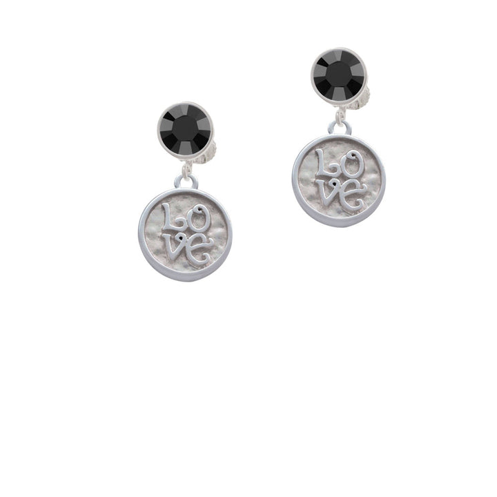 Love Square - Round Seal Crystal Clip On Earrings Image 3