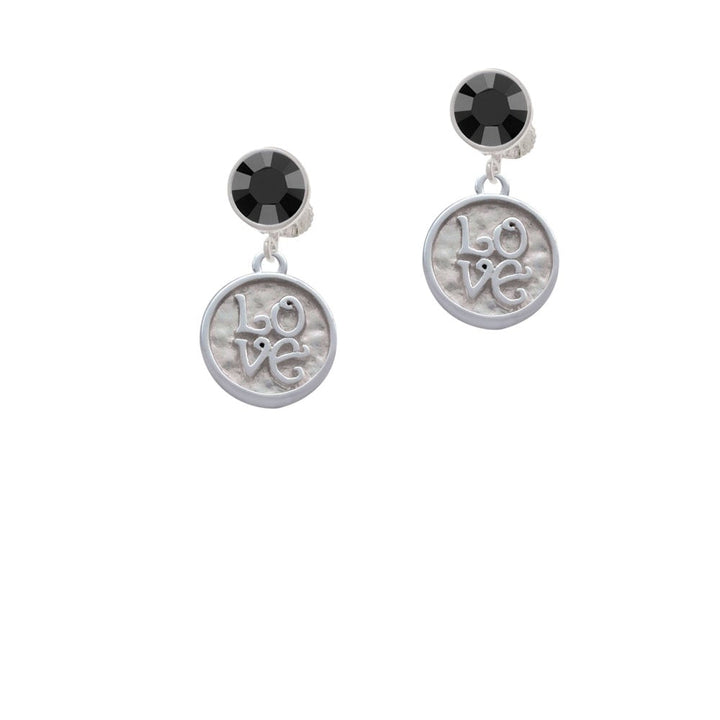 Love Square - Round Seal Crystal Clip On Earrings Image 1