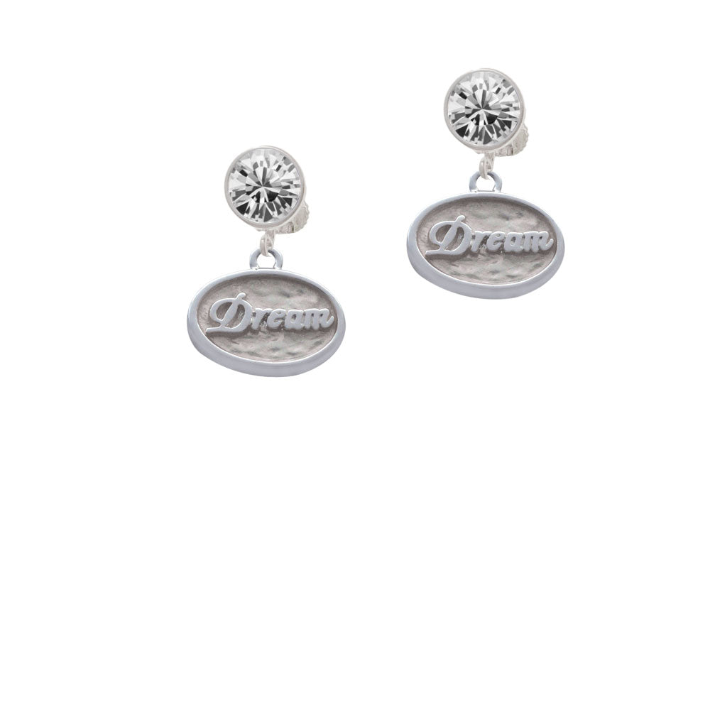 Dream - Oval Seal Crystal Clip On Earrings Image 2