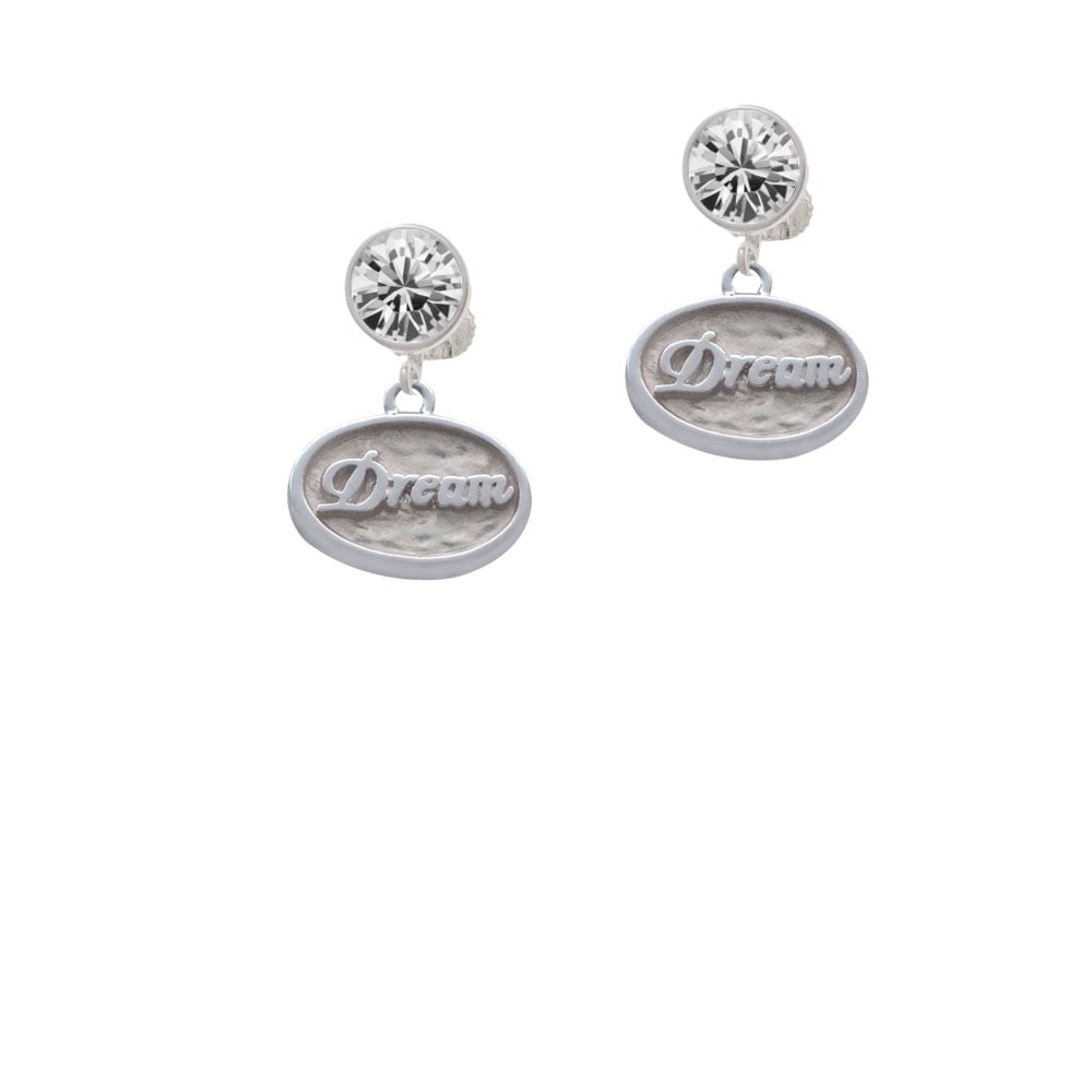 Dream - Oval Seal Crystal Clip On Earrings Image 1