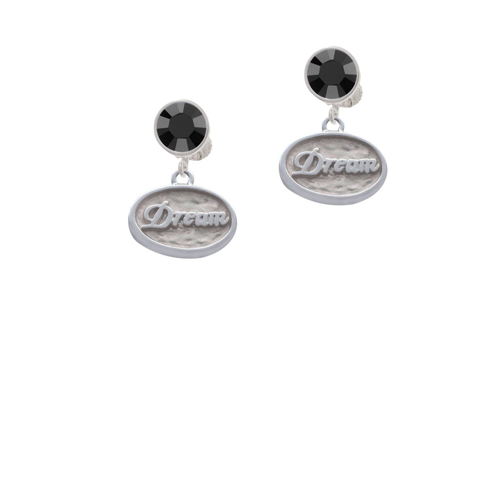 Dream - Oval Seal Crystal Clip On Earrings Image 3