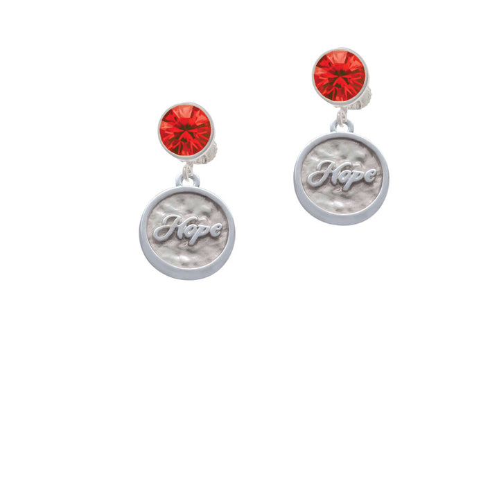 Hope - Round Seal Crystal Clip On Earrings Image 4