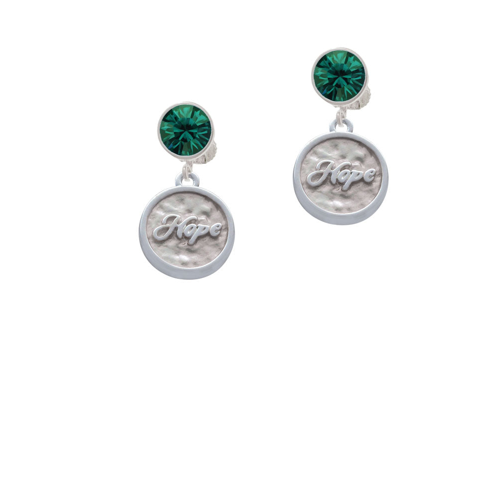 Hope - Round Seal Crystal Clip On Earrings Image 6